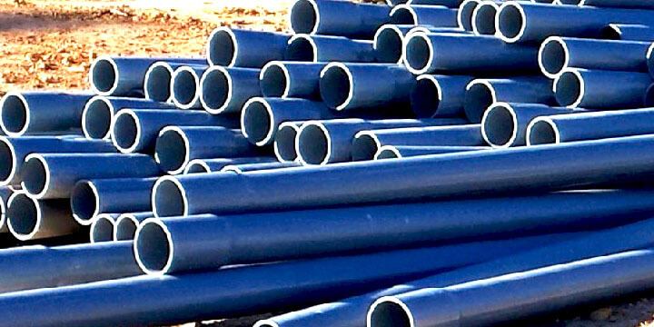 pile of blue pipes