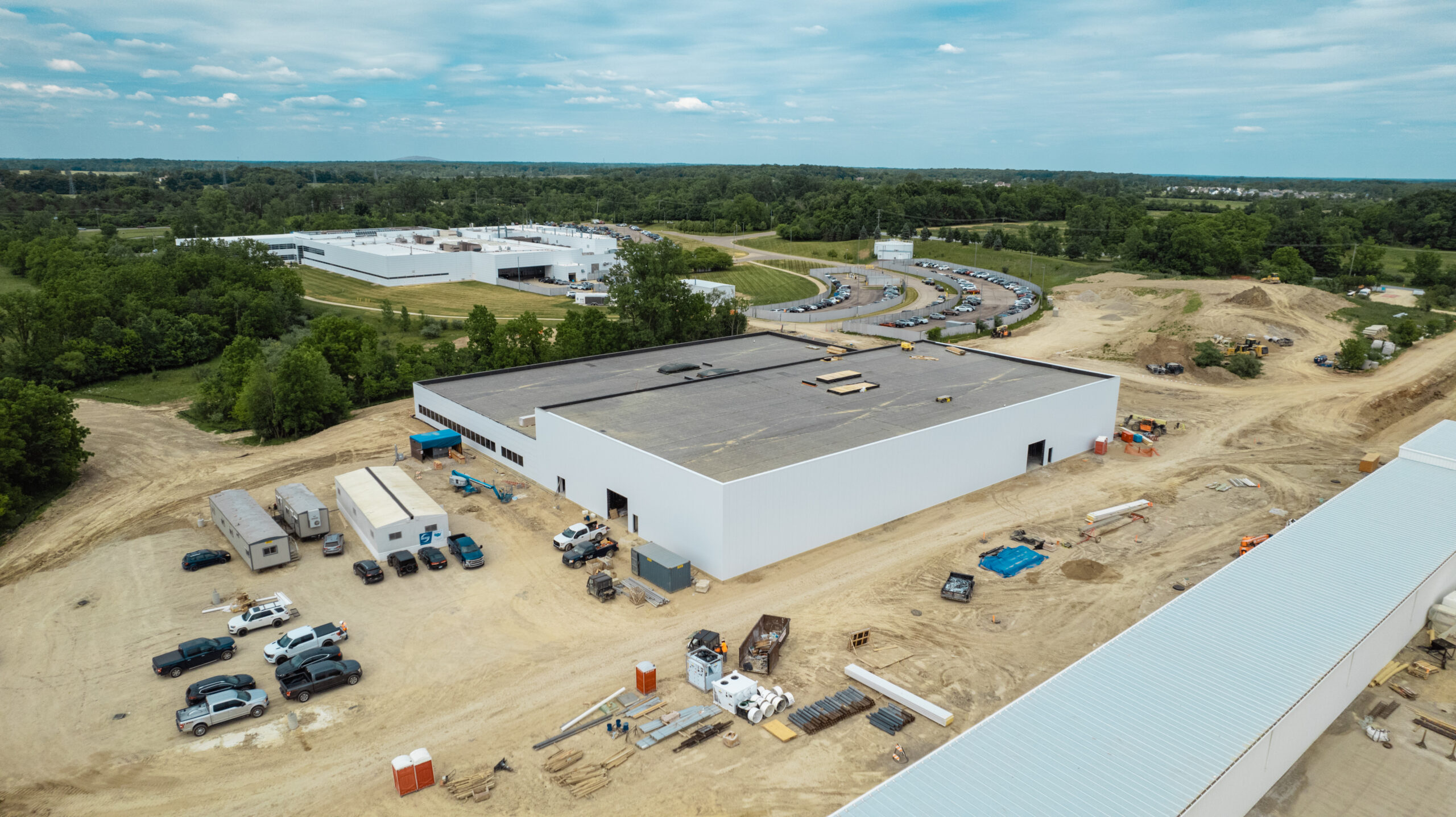 Hyundai drone photo of new safety test lab in Ann arbor Michigan