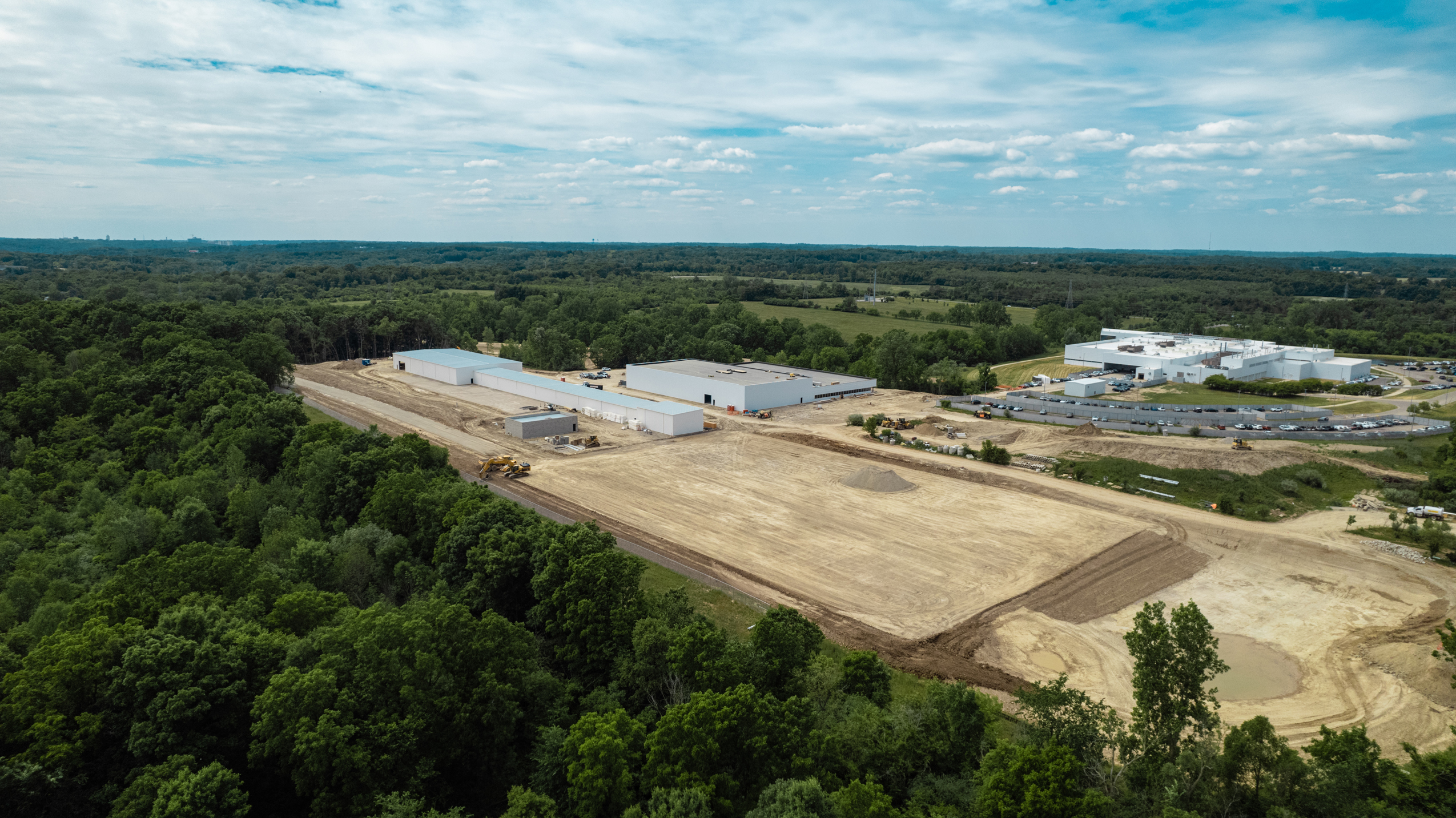 Hyundai drone photo of new safety test lab in Ann arbor Michigan