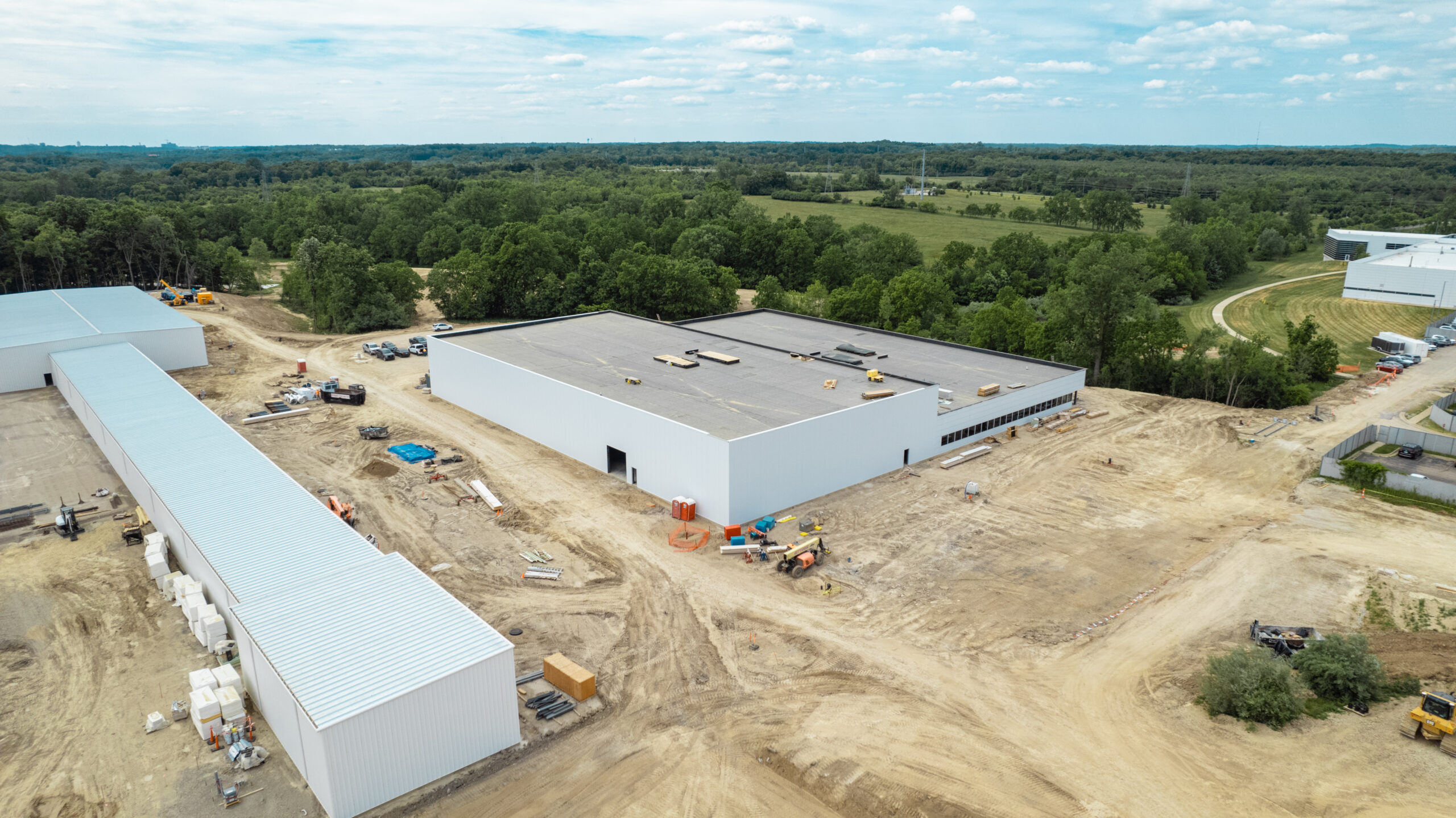 Hyundai drone photo of new safety test lab in Ann arbor Michigan