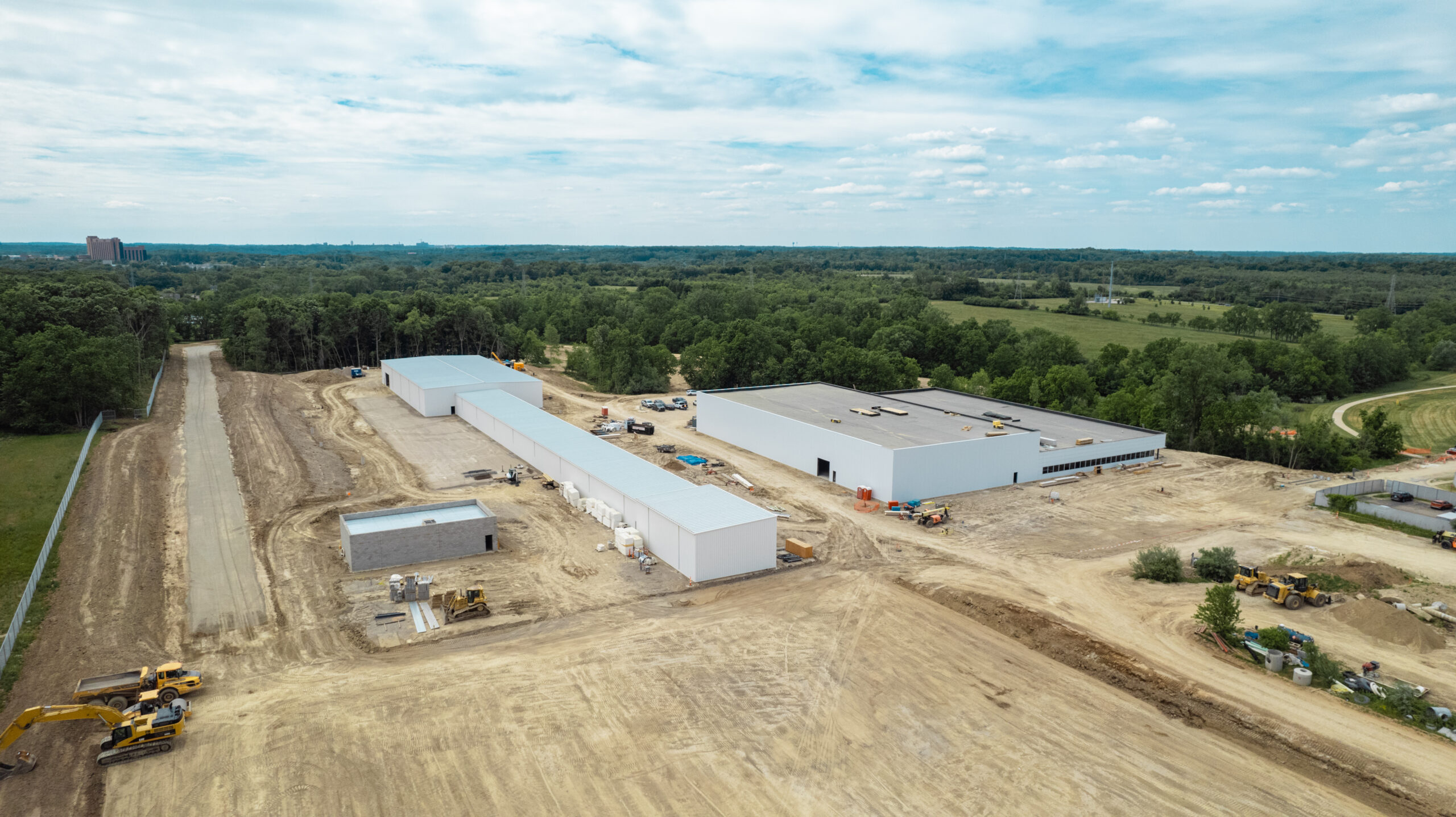 Hyundai drone photo of new safety test lab in Ann arbor Michigan