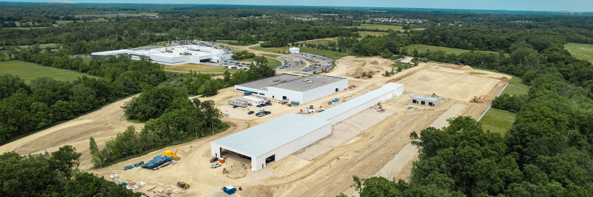 Hyundai drone photo of new safety test lab in Ann arbor Michigan