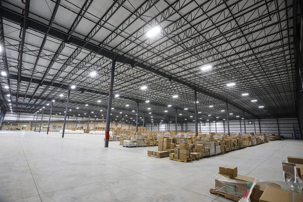 Inside the warehouse of swan products warehouse and distribution manufacturing storage