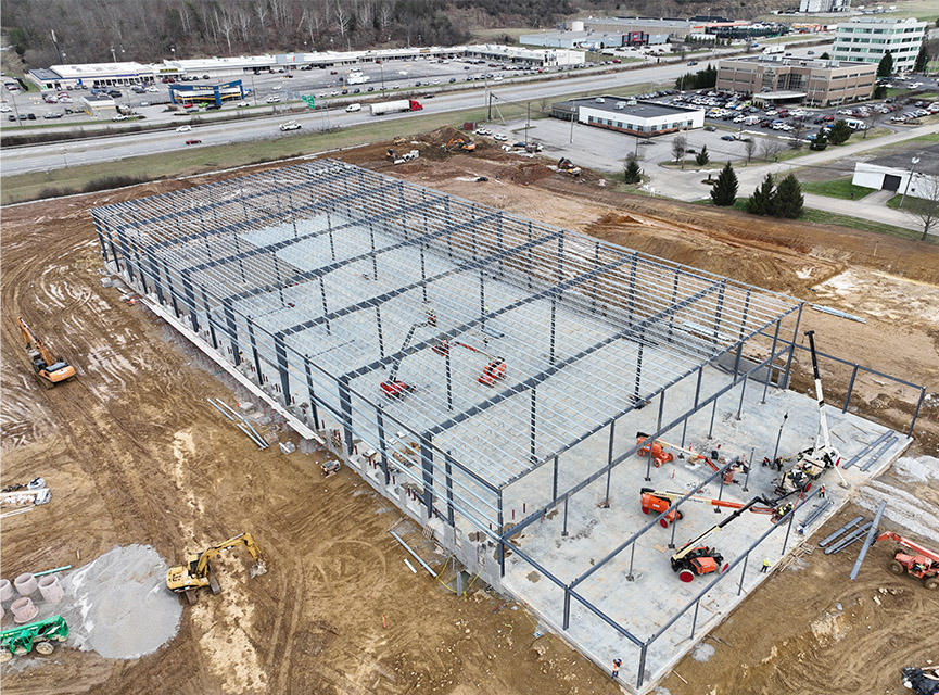 steel framing at scott depot distribution center